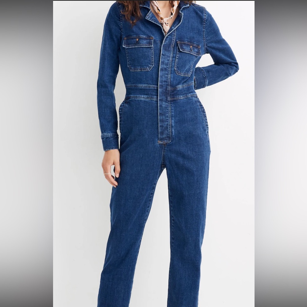 Madewell Denim Slim Coverall Jumpsuit in Stanwick Wash